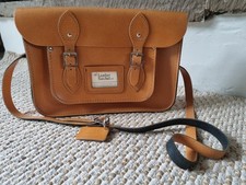 Mustard Yellow / Tan Leather Satchel Bag