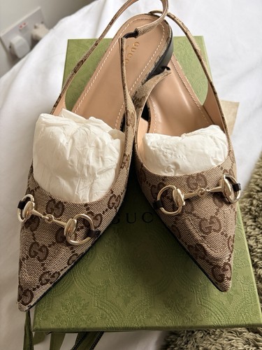 Gucci beige horsebit sling - gucci,