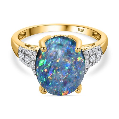 Tjc 91ct blue opal solitaire - 2.91ct,