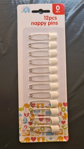 Pack white nappy pins - pack,