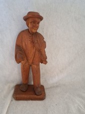 Wood Carved Figure Violinist