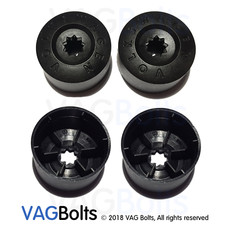 Genuine VW 4x Locking Wheel Nut Bolt Plastic Caps Golf Passat Scirocco 