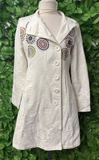 DESIGUAL Womens Jacket in White Floral EU Size 40 USED Excellent