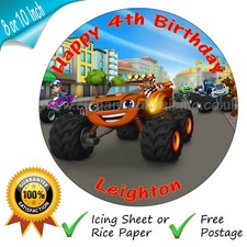 BLAZE AND THE MONSTER MACHINES CAKE TOPPER PERSONALISED EDIBLE CAKE TOPPER