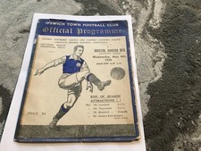 Ipswich Town v Bristol Rovers Reserves Football Programme 4/5/1938