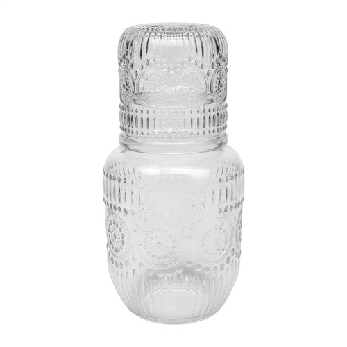 Bedside water carafe and glass - carafe,
