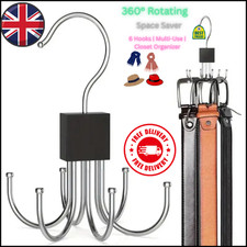 360° Rotating Hanger Hook Multi-Claw Metal Rack Closet Tie Scarf Bag Organizer