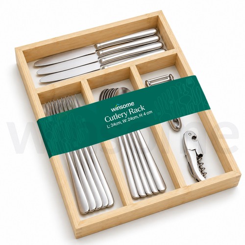 Compartments wooden cutlery - 4,