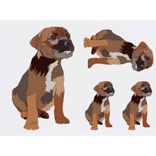 4 x 'Border Terrier Puppy'