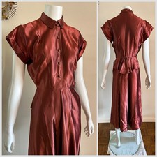 1940s Copper Liquid Satin