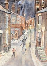 Framed Watercolour After Bernard Mcmullen (British, 1952-2015) "Lamplighters" 