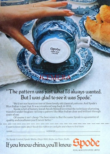 Spode blue italian pattern - spode, italian'