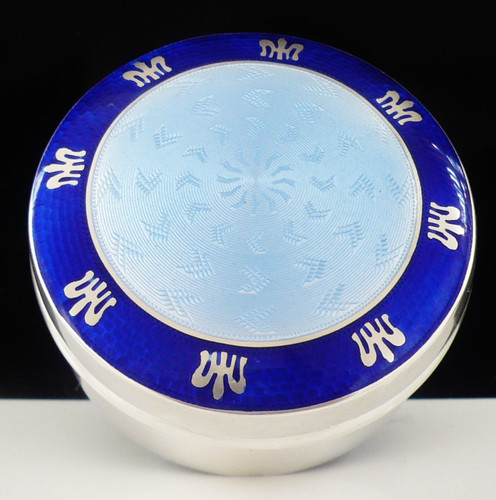 Sterling silver enamel trinket - silver,