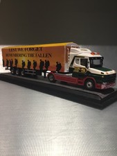 1/76 Eddie Stobart Scania Truck And Code 3 Lest We Forget Trailer