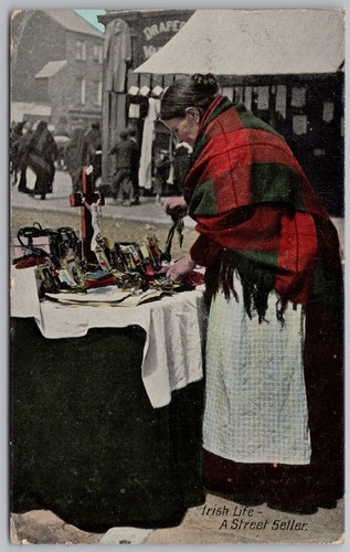 Irish life street seller - street,