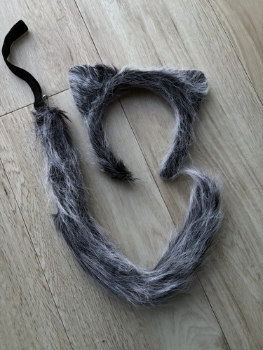 Grey wolf ears and tail - grey,