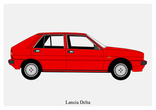 POSTER - LANCIA DELTA Red -
