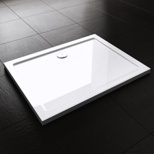 Bathroom Shower Tray Acrylic Resin Anti Slip Slimline Rectangle 700- 1400x40mm