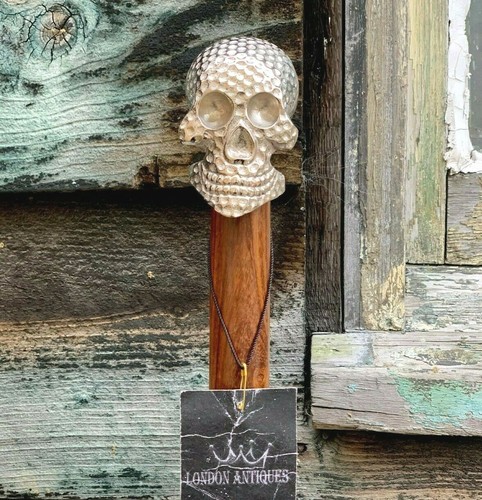 Silver skull handle - silver, foldable
