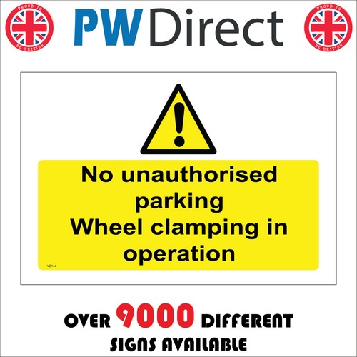 Sign unauthorised parking - unauthorised,