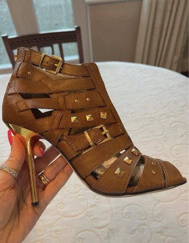 Lipsy brown shoes gold - shoes,