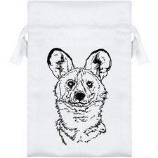 'African Wild Dog' Satin Drawstring Bag/Pouch (SB027413)