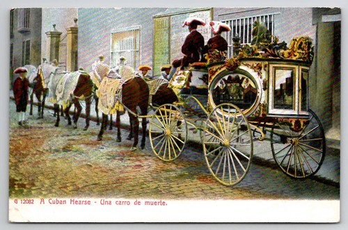 Vintage cuba hearse postcard - vintage,