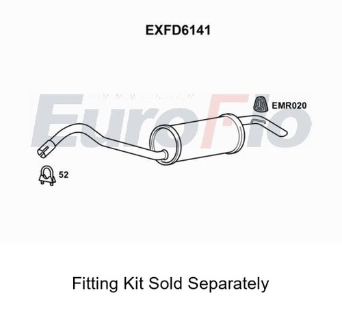 Rear muffler silencer insert - rear,