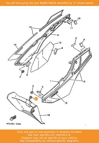 Yamaha grommet 90480 08264 - yamaha, grommet,