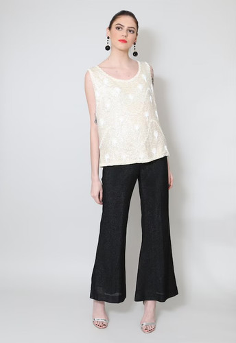 Cream white beaded - 60's/50's,