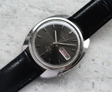 July 1968 Vintage Seiko Automatic Rare 6106 Leather Day Date Sunburst Watch