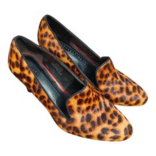 M&S Insolia Leopard Print Pony Skin Effect Leather Heels Shoes UK3.5 