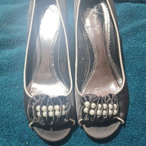 Women black open toe - toe, court