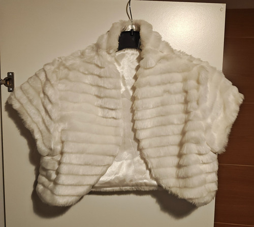 Womens white faux fur bolero