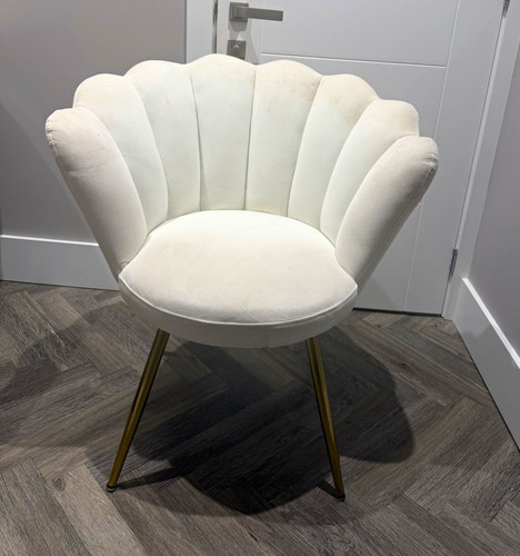 Cream upholstered scallop - cream,