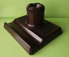 Bakelite Faux Tortoise Shell Inkwell / Dip Pen Stand c.1910s/1920s VGC 'British'