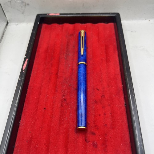 Waterman blue lacquer fountain - waterman,