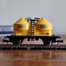 Lima N Gauge 729 Twin Silo Cement Wagon Yellow Boxed