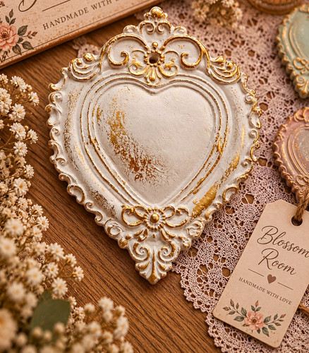 Ornate distressed heart - ornate,