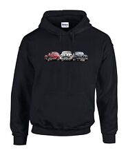 Classic Car Italian Job Hoodie Red White & Blue Vintage Cars Graphic show club