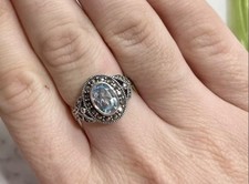 Sterling Silver Marcasite Blue