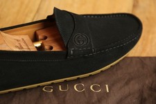 Gucci GG Logo Black Suede Bit