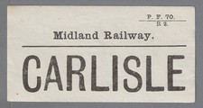 MIDLAND RAILWAY LUGGAGE LABEL