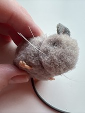 Cute Vintage Grey Steiff Pom Pom Miniature Mouse