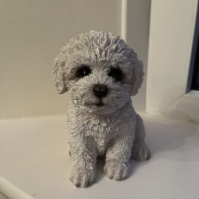 Vivid Arts Bichon Frise Puppy Highly Detailed Ornament, Indoor Outdoor 6’’ cute!