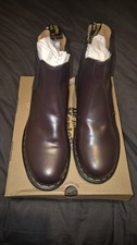 DR MARTENS 2976 BURGUNDY SMOOTH LEATHER  CHELSEA BOOTS SIZE UK 10 EU 45
