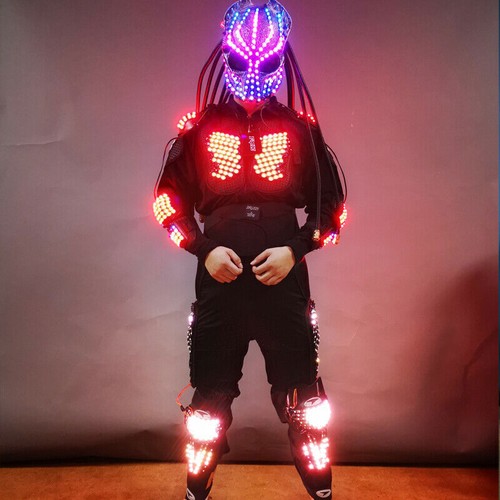 Predator led rgb robot helmet - led,