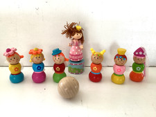 Set Of BigJigs Wooden Fairy Skittles  & Flexi Princess Puppet Figure