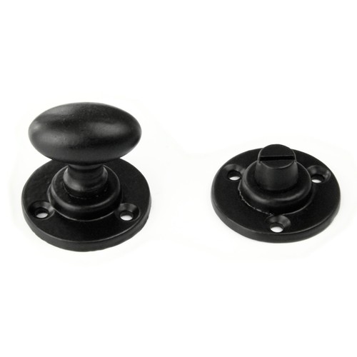 Black oval round bathroom door - black,