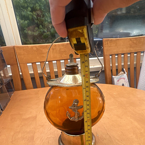 Amber glass metal lantern - glass, &
